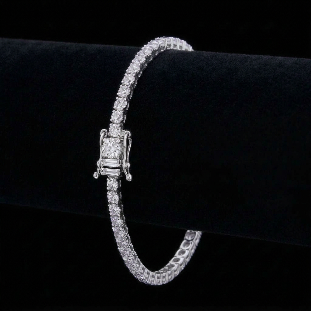 Big Stone Sterling Tennis Bracelet