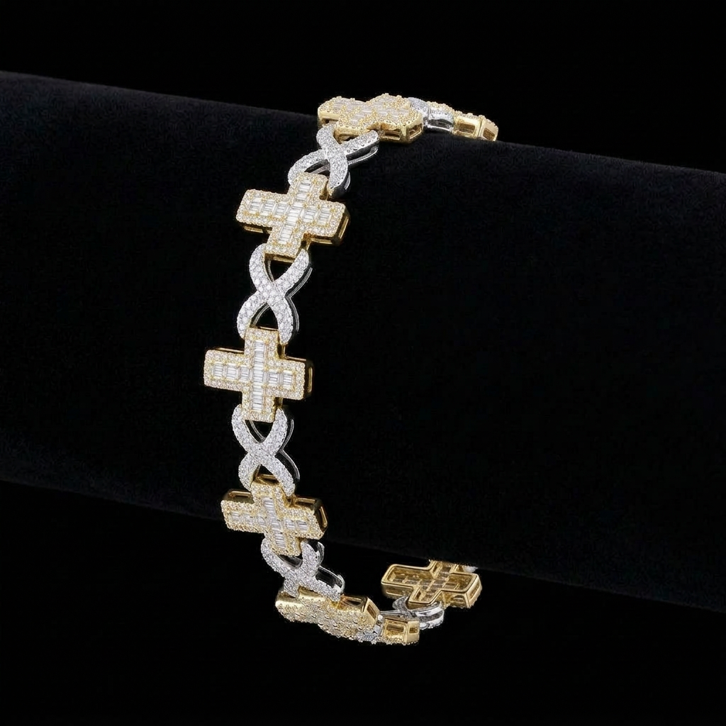 Block Cross Infinity Bracelet