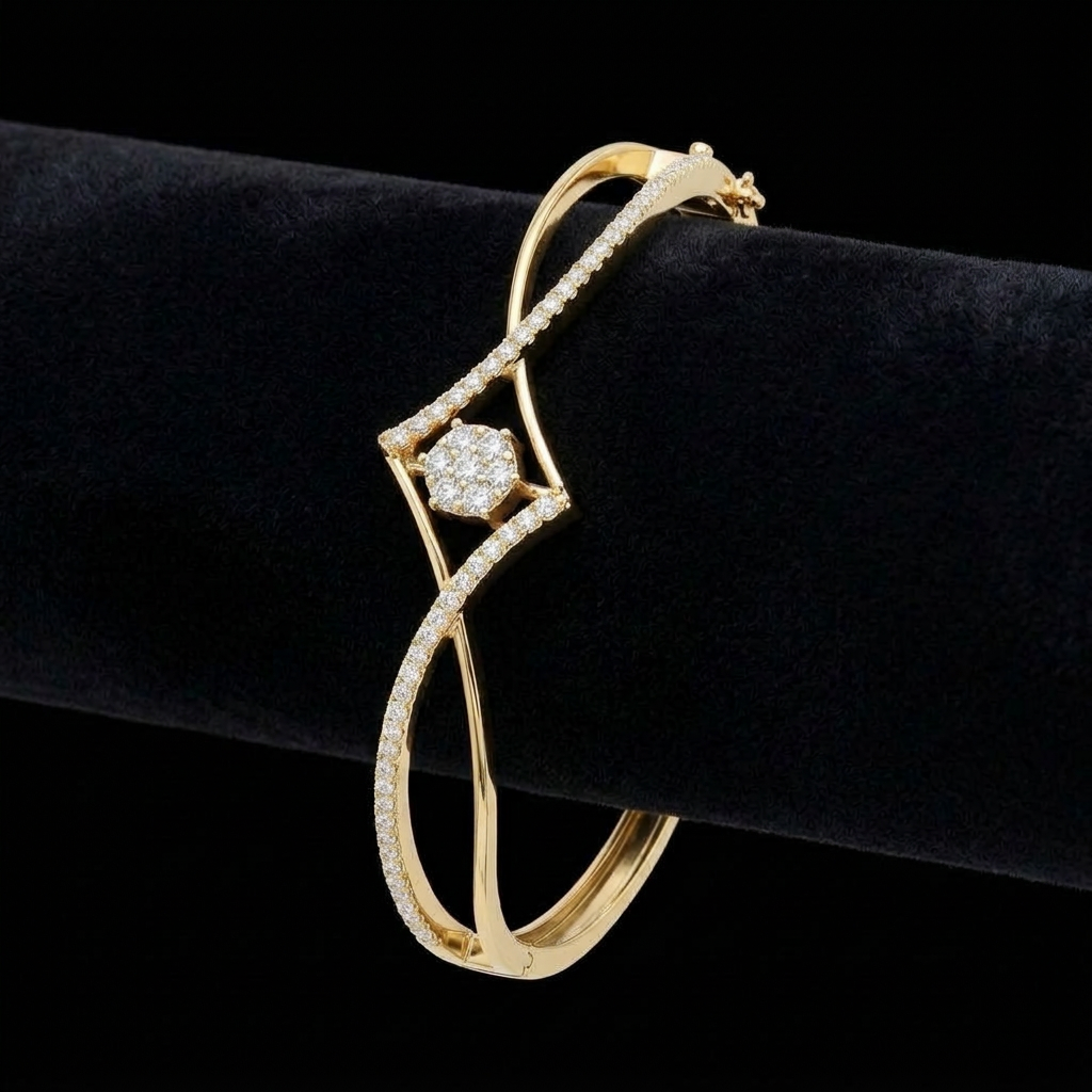 Crossover Diamond Bangle