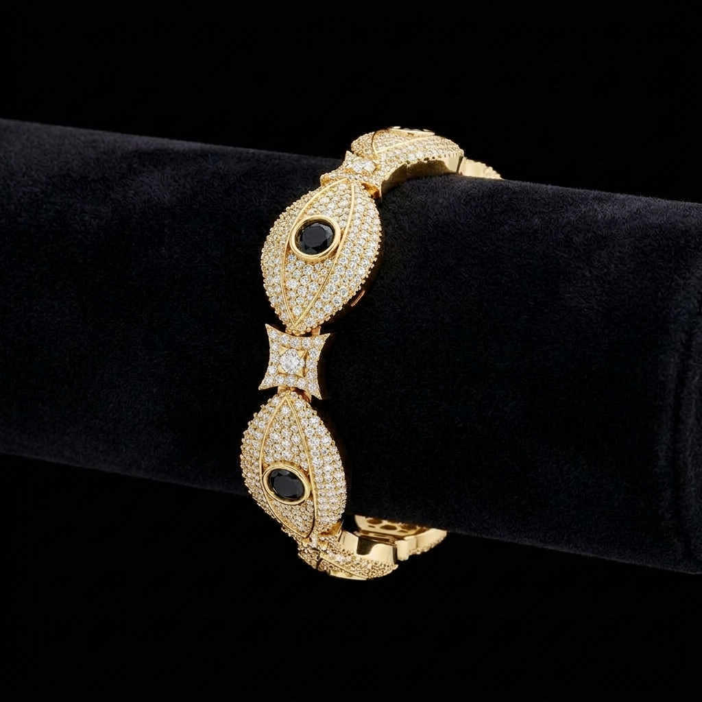 Evil Eye Pavé Link Bracelet