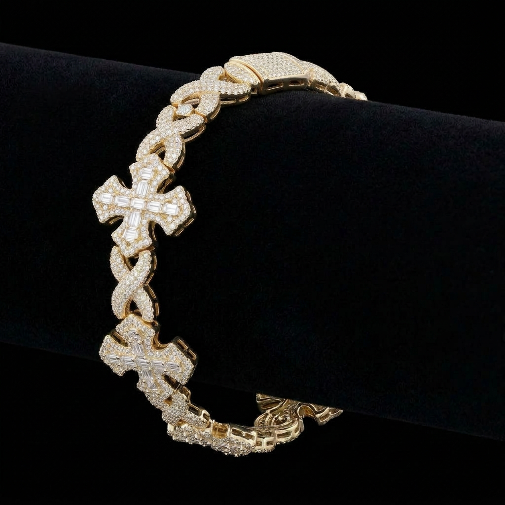 Flared Cross Infinity Bracelet