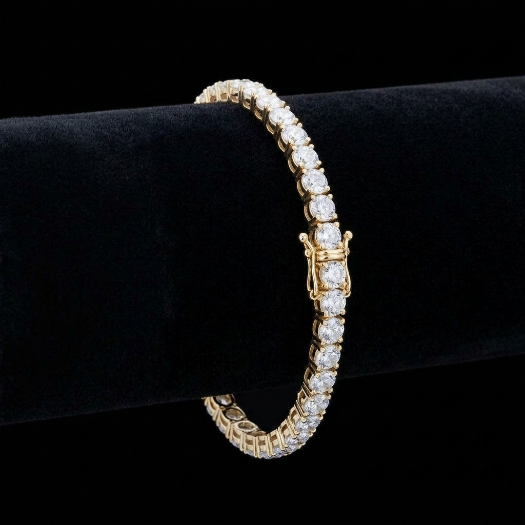 Gold Prong Set Tennis Bracelet