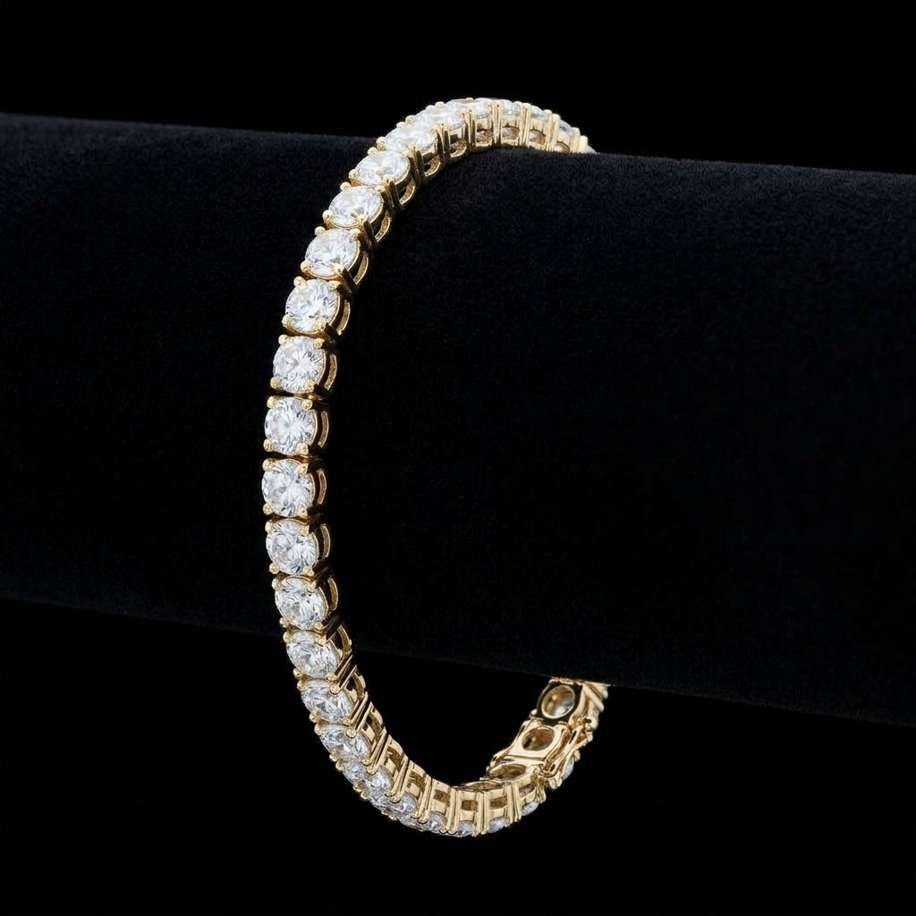 Gold Round Tennis Bracelet