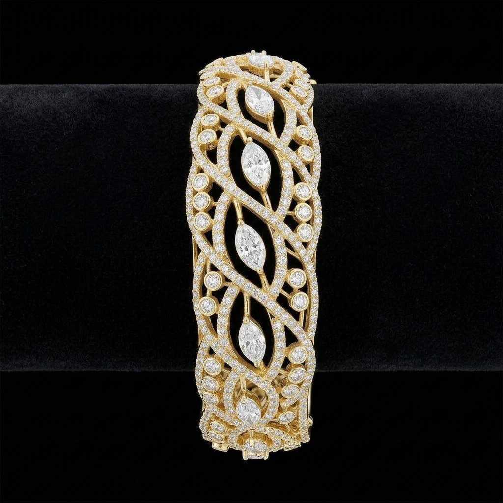 Openwork Marquise Bangle