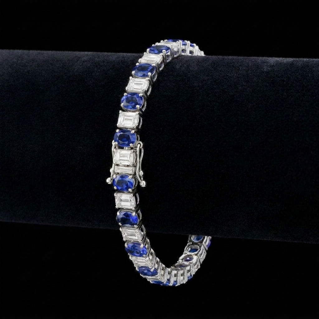 Sapphire Pear Tennis Bracelet