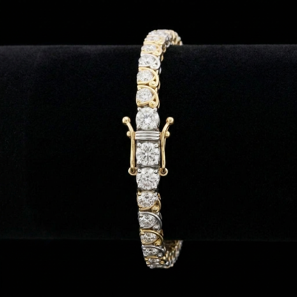Scroll Gallery Tennis Bracelet