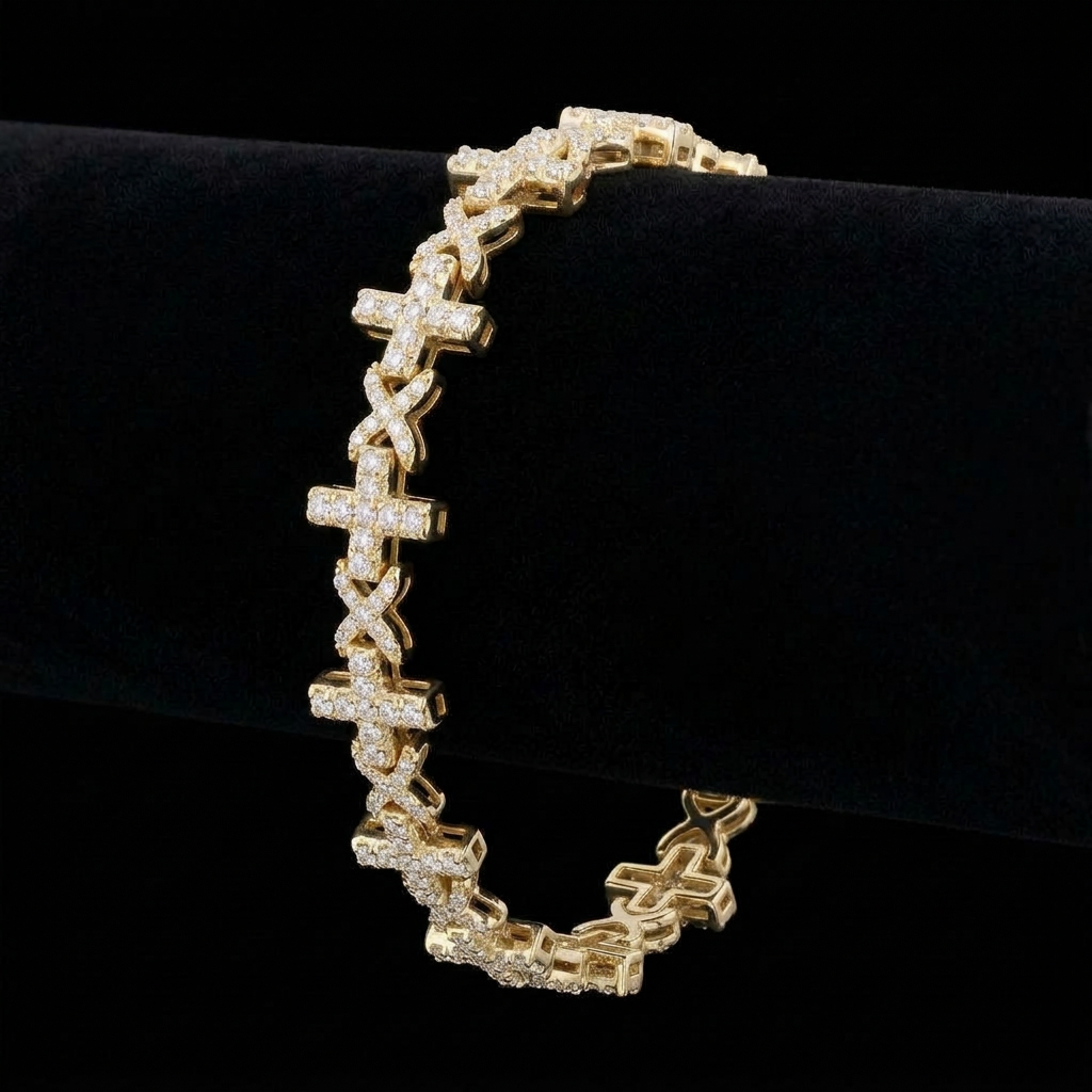 Slim Cross Infinity Bracelet