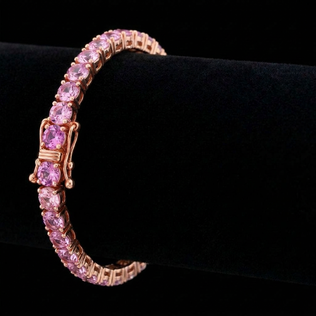 Pink Sapphire Tennis Bracelet