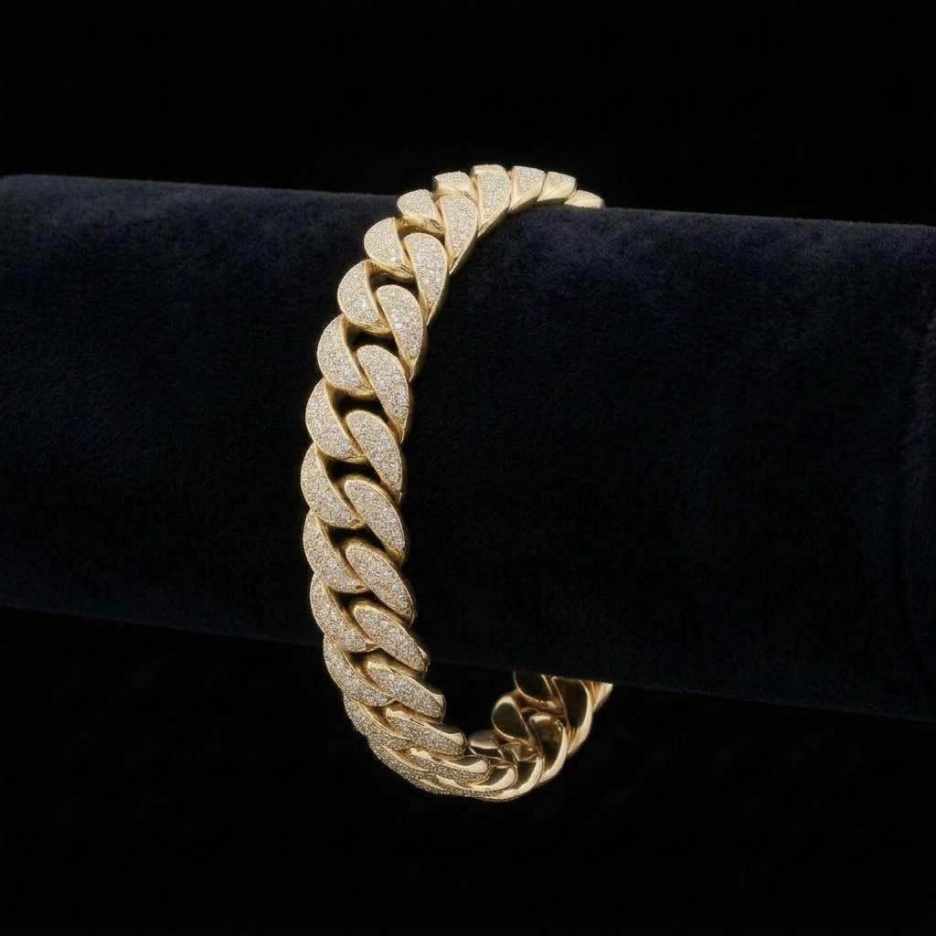 Wide Iced Cuban Bracelet