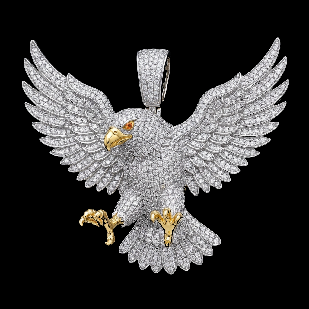 Iced Eagle Pendant