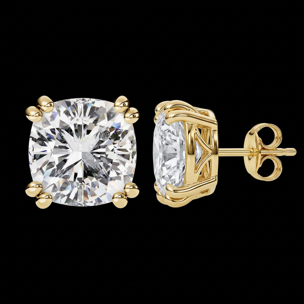 Cushion Solitaire Studs