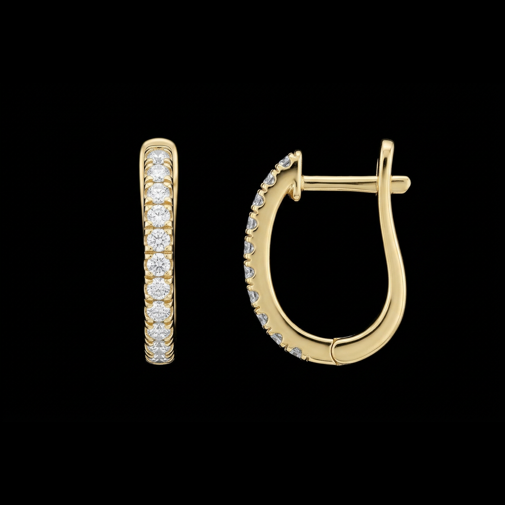 Pavé Huggie Hoops