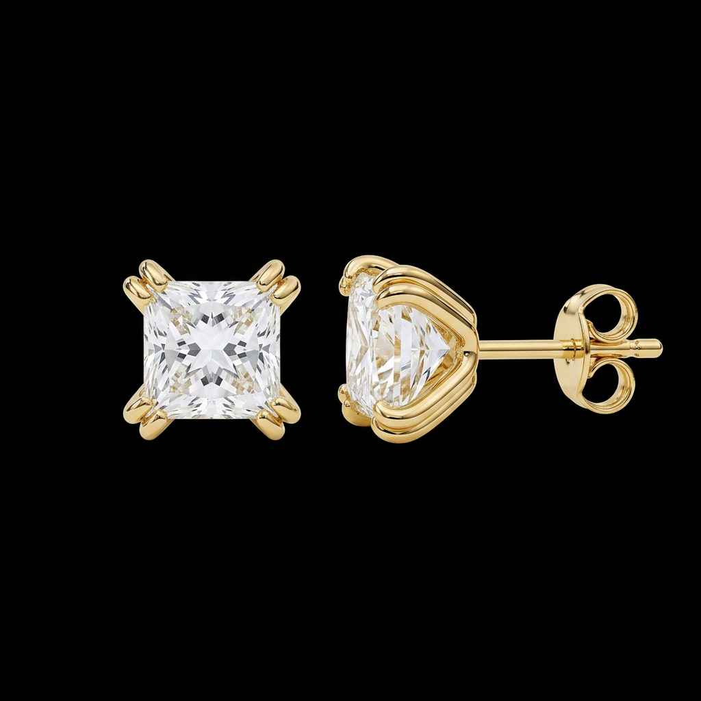 Princess Solitaire Studs
