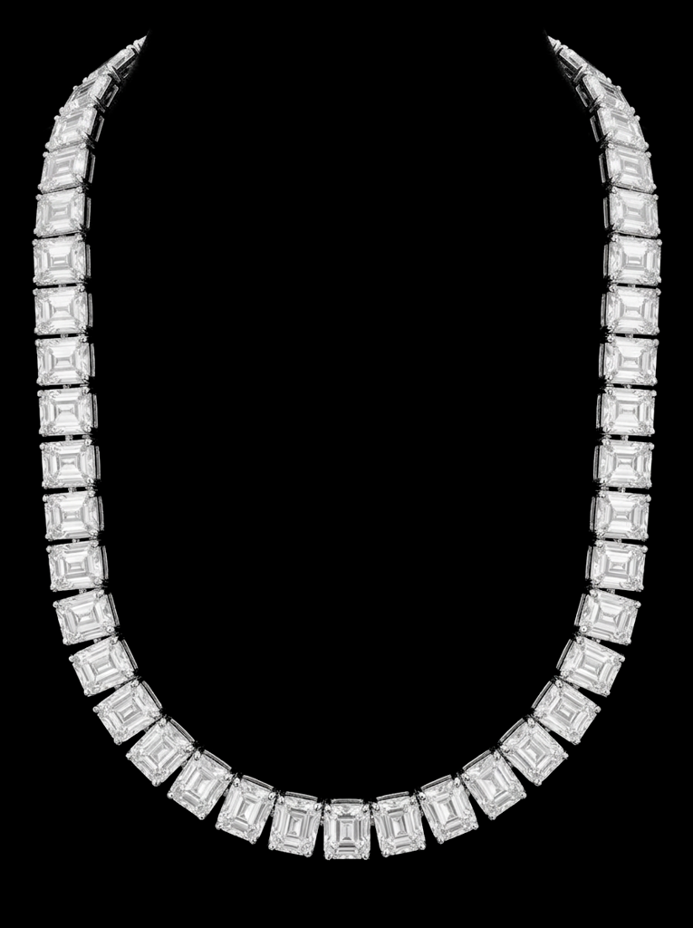 Asscher Cut Tennis Necklace