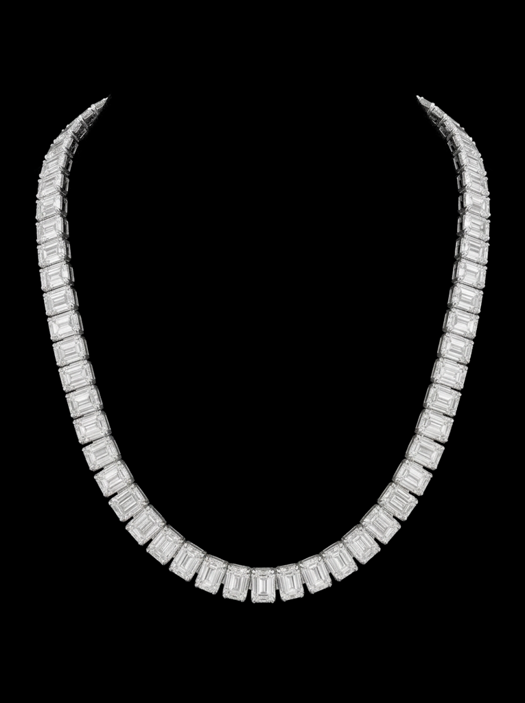 Hexagon Cut Tennis Necklace