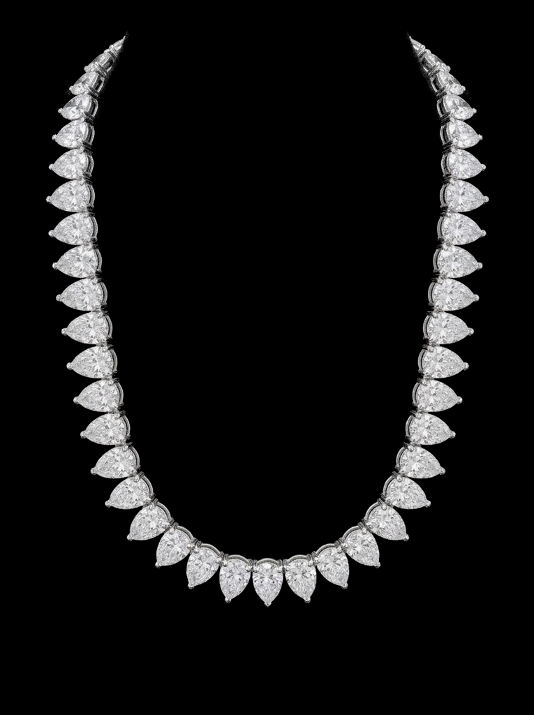 Pear Cut Tennis Necklace