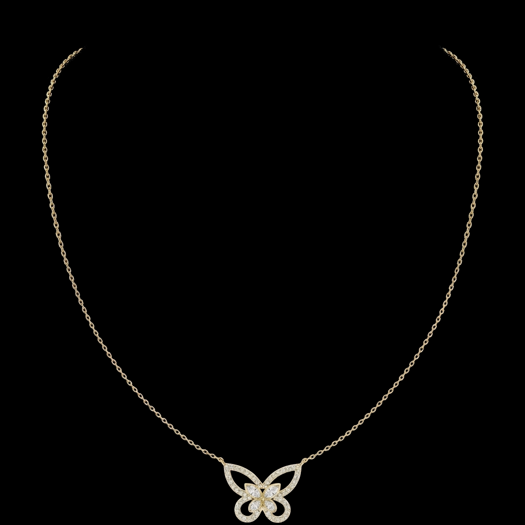 Diamond Butterfly Necklace