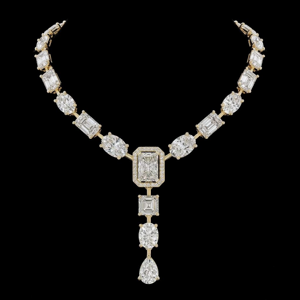 Emerald Cut Y Necklace