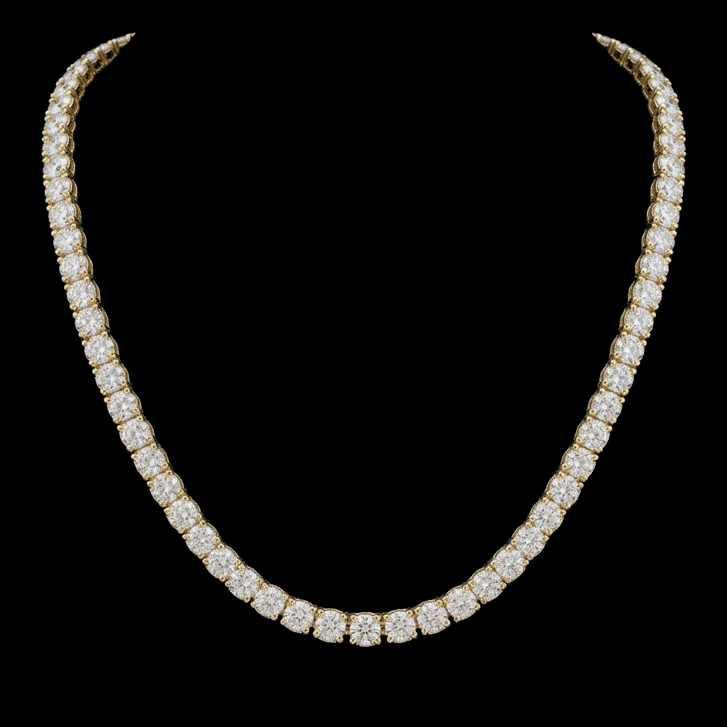 Gold 4mm Round Tennis Necklace