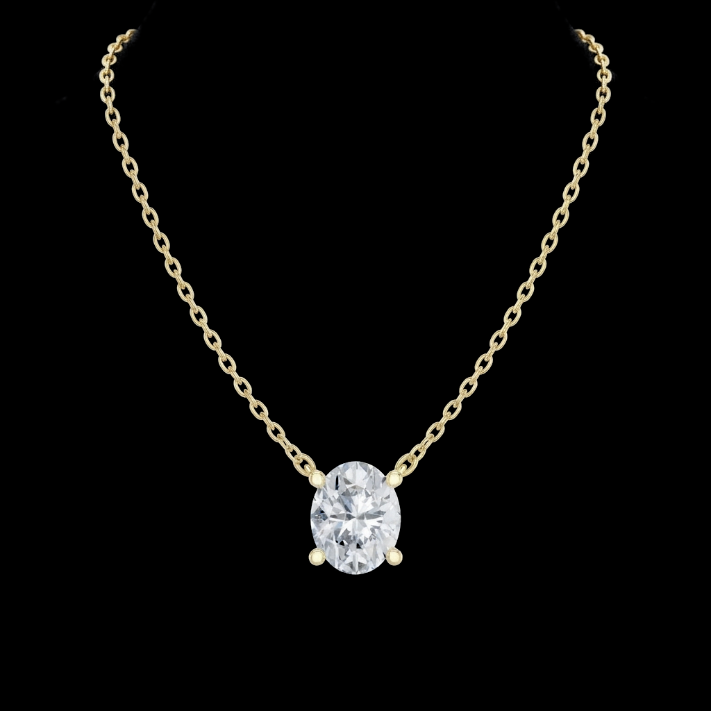 Oval Solitaire Necklace