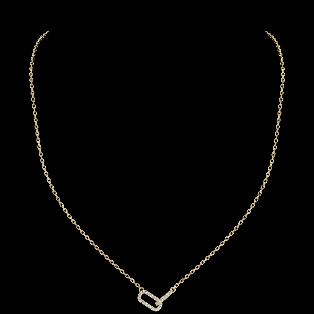Pavé Paperclip Necklace