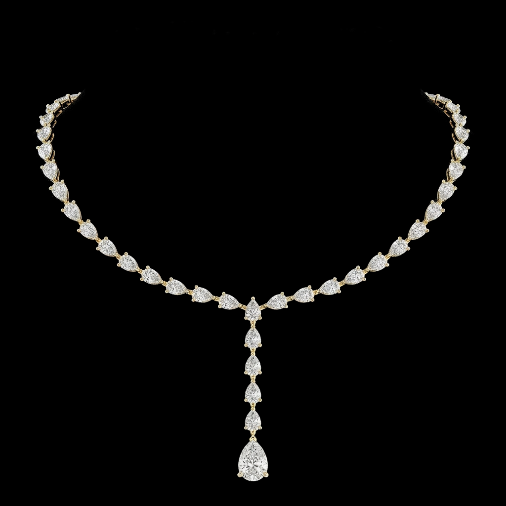 Pear Lariat Necklace