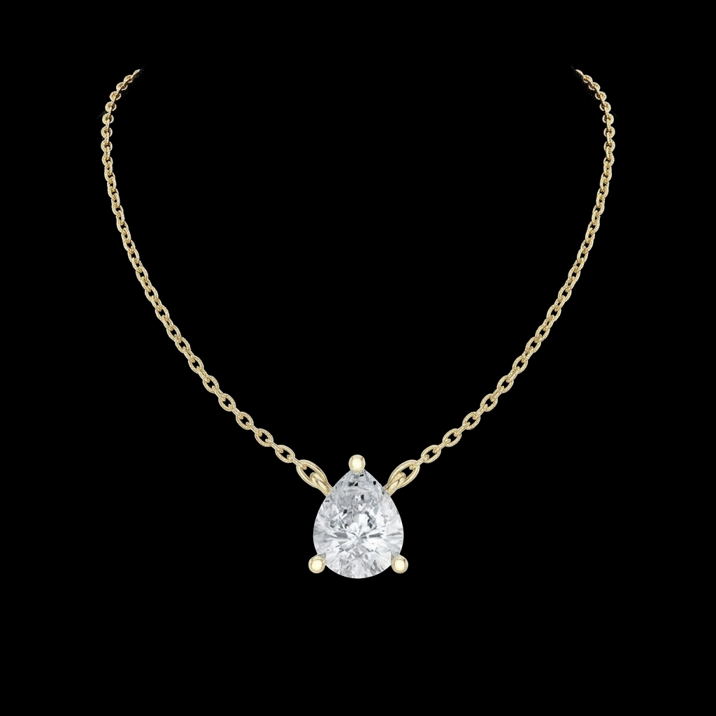 Pear Solitaire Necklace