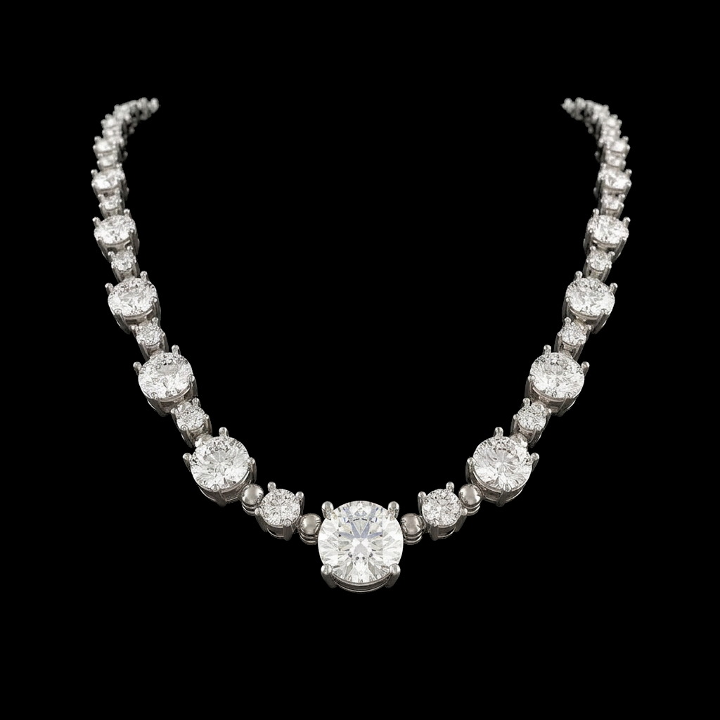 Prong Set Graduated Tennis Necklace