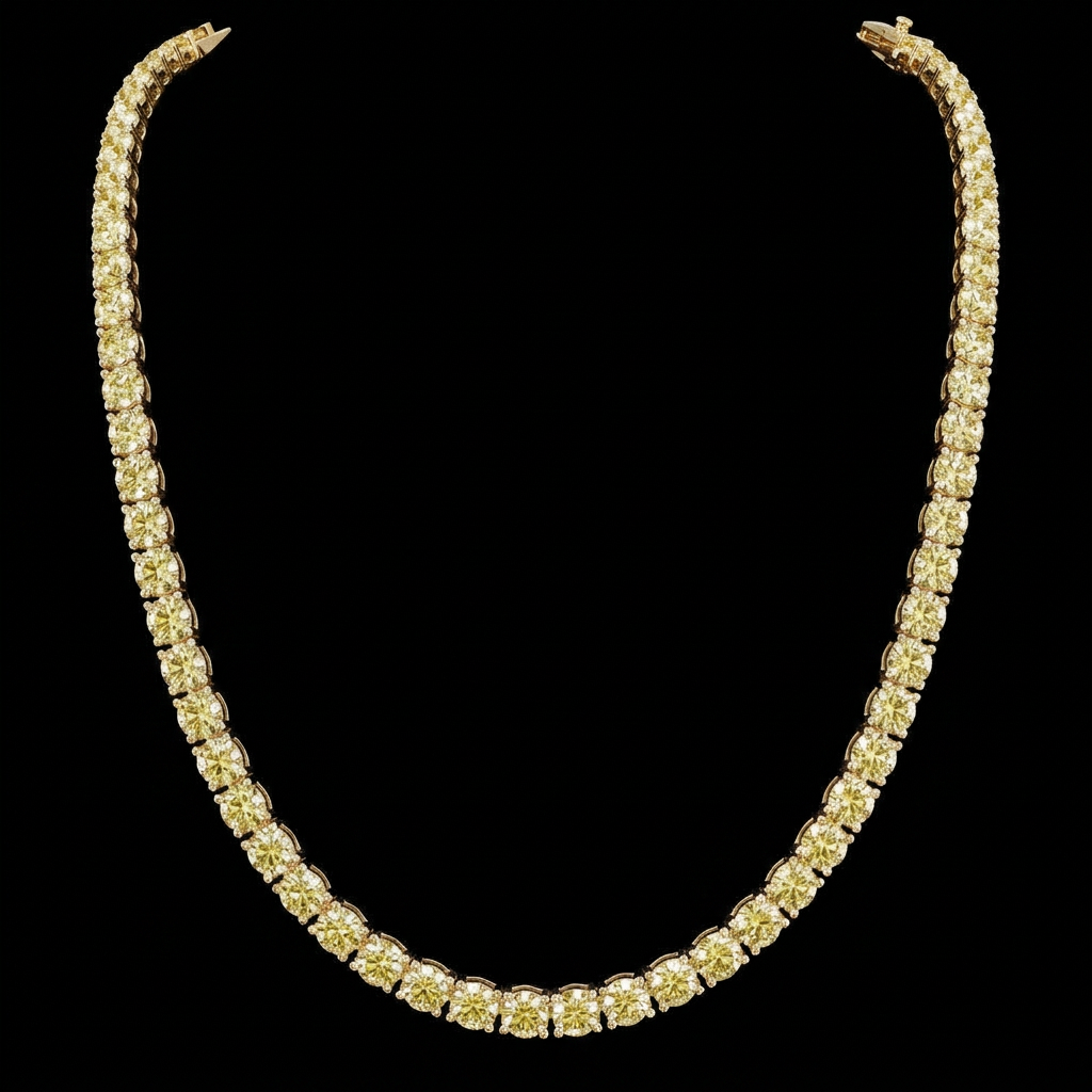 Canary Diamond Tennis Necklace