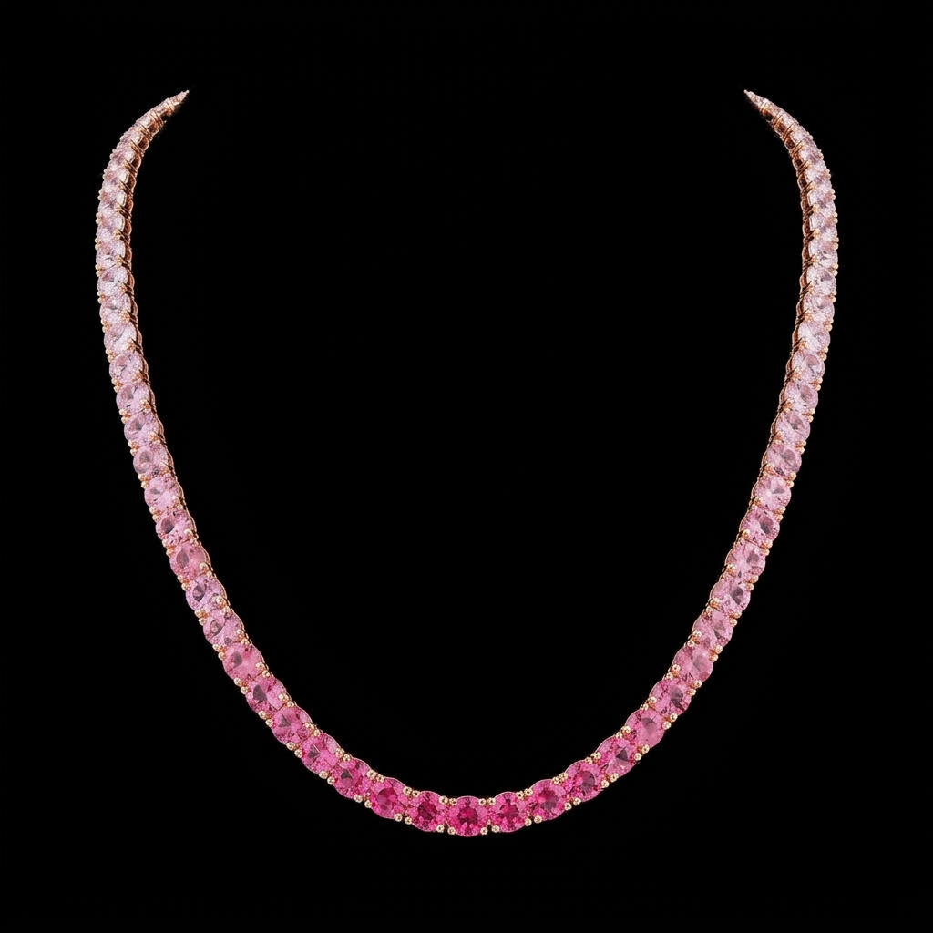 Ombré Pink Tennis Necklace