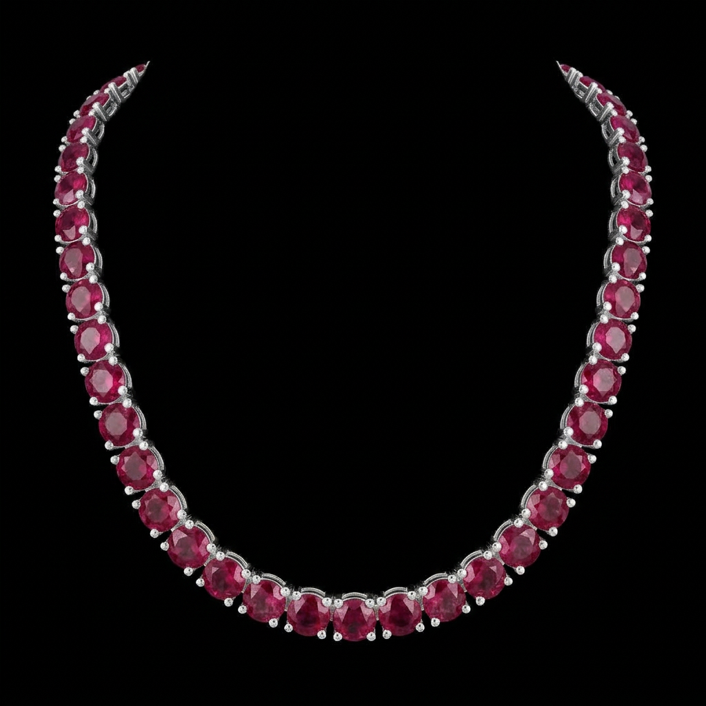 Ruby Tennis Necklace