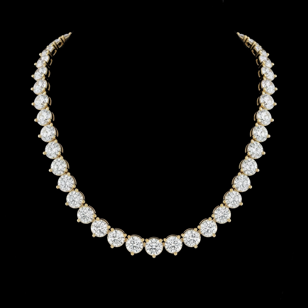 Three Prong 2.5mm Tennis Necklace