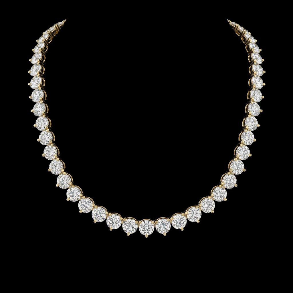 Three Prong 3mm Tennis Necklace