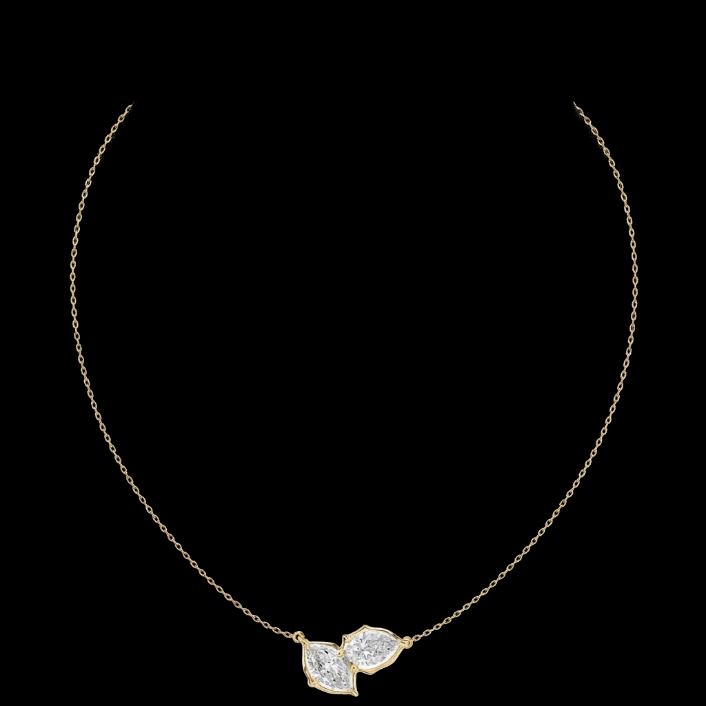 Two Pear Diamond Necklace