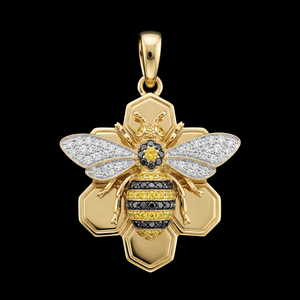 Bee & Honeycomb Pendant