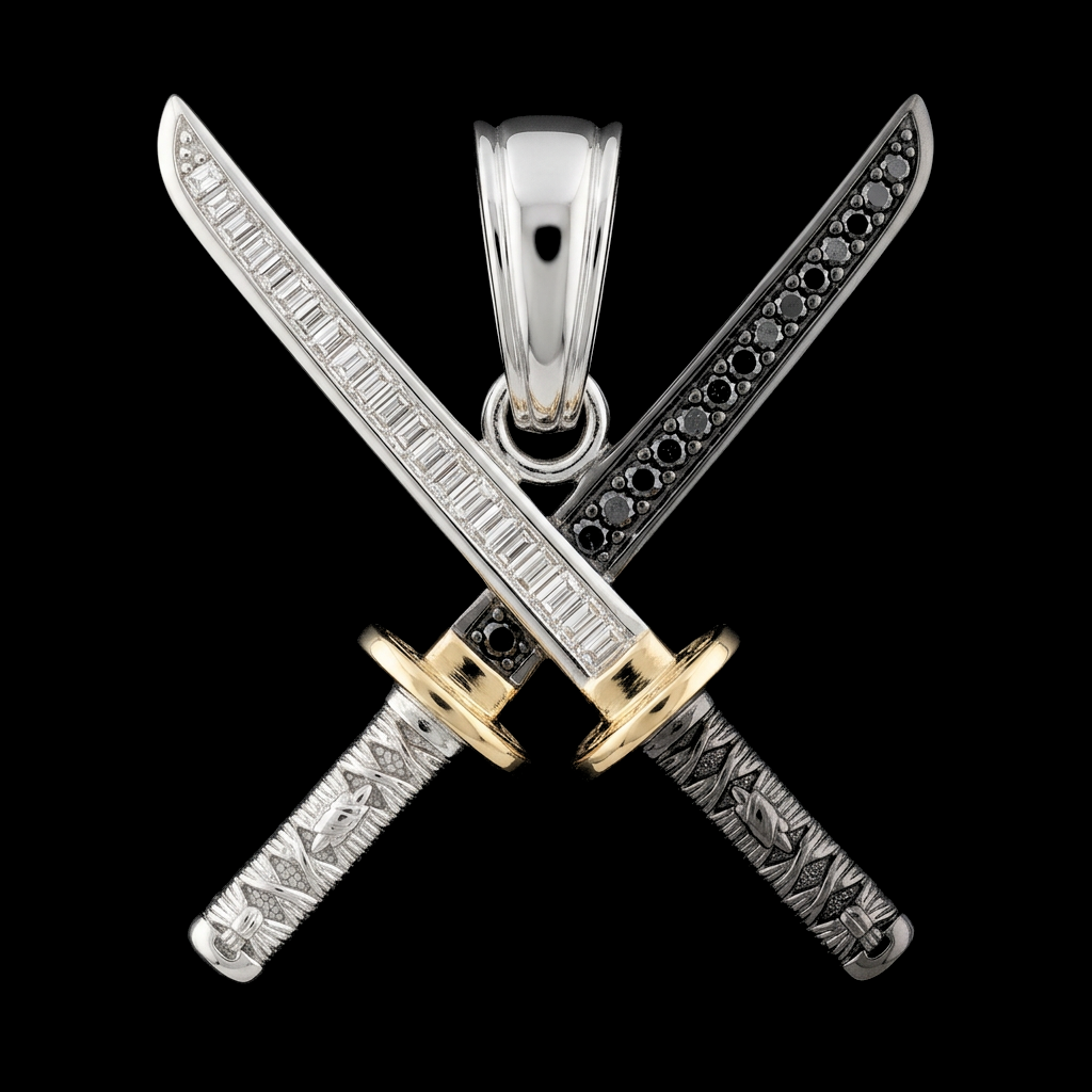 Crossed Katanas Pendant
