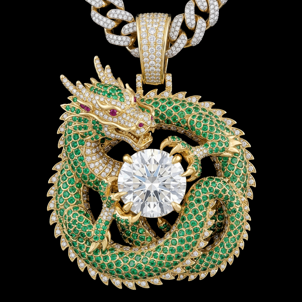 Dragon & Diamond Pendant