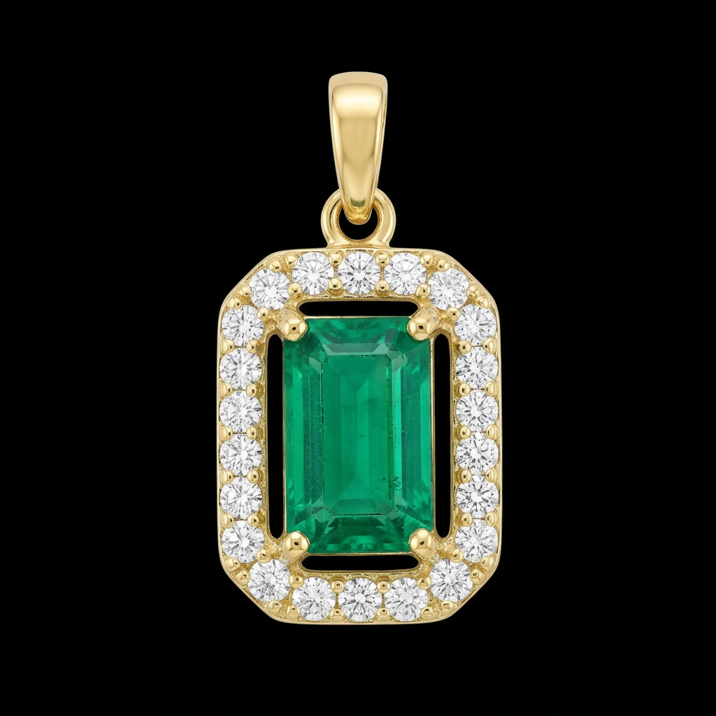 Emerald Halo Pendant