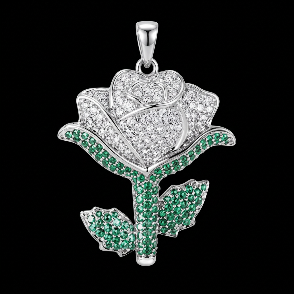 Iced Rose Pendant