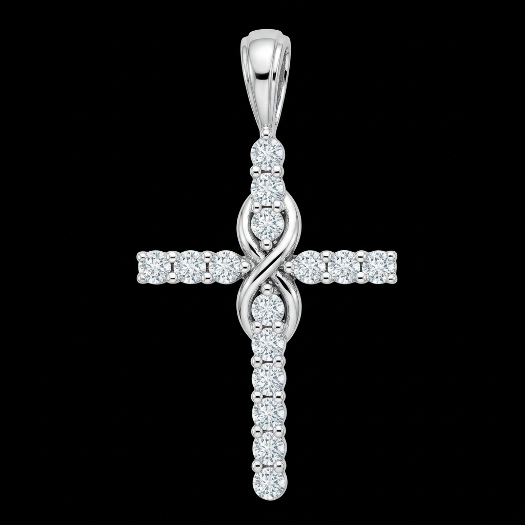 Infinity Diamond Cross Pendant