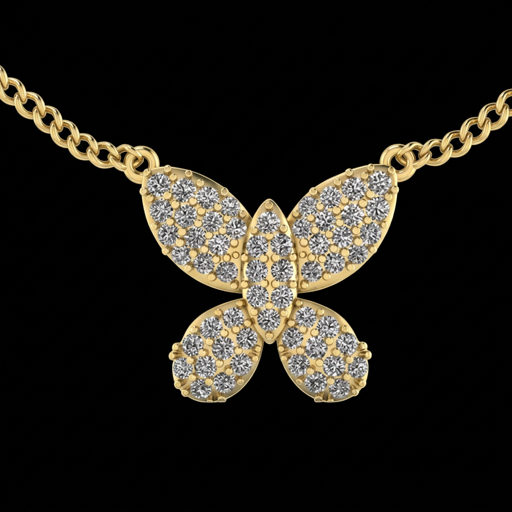 Pavé Butterfly Pendant