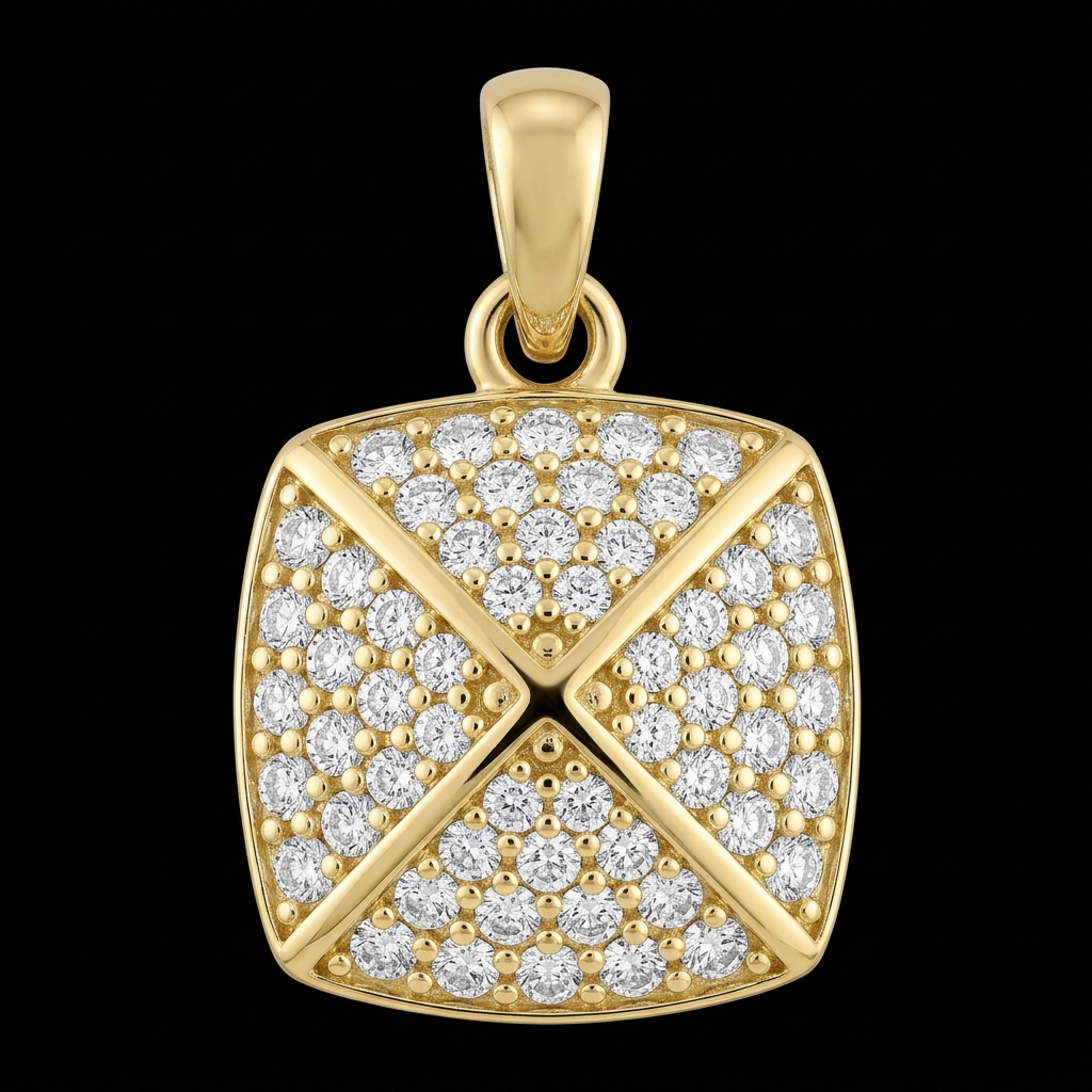 Pavé Cushion Medallion Pendant