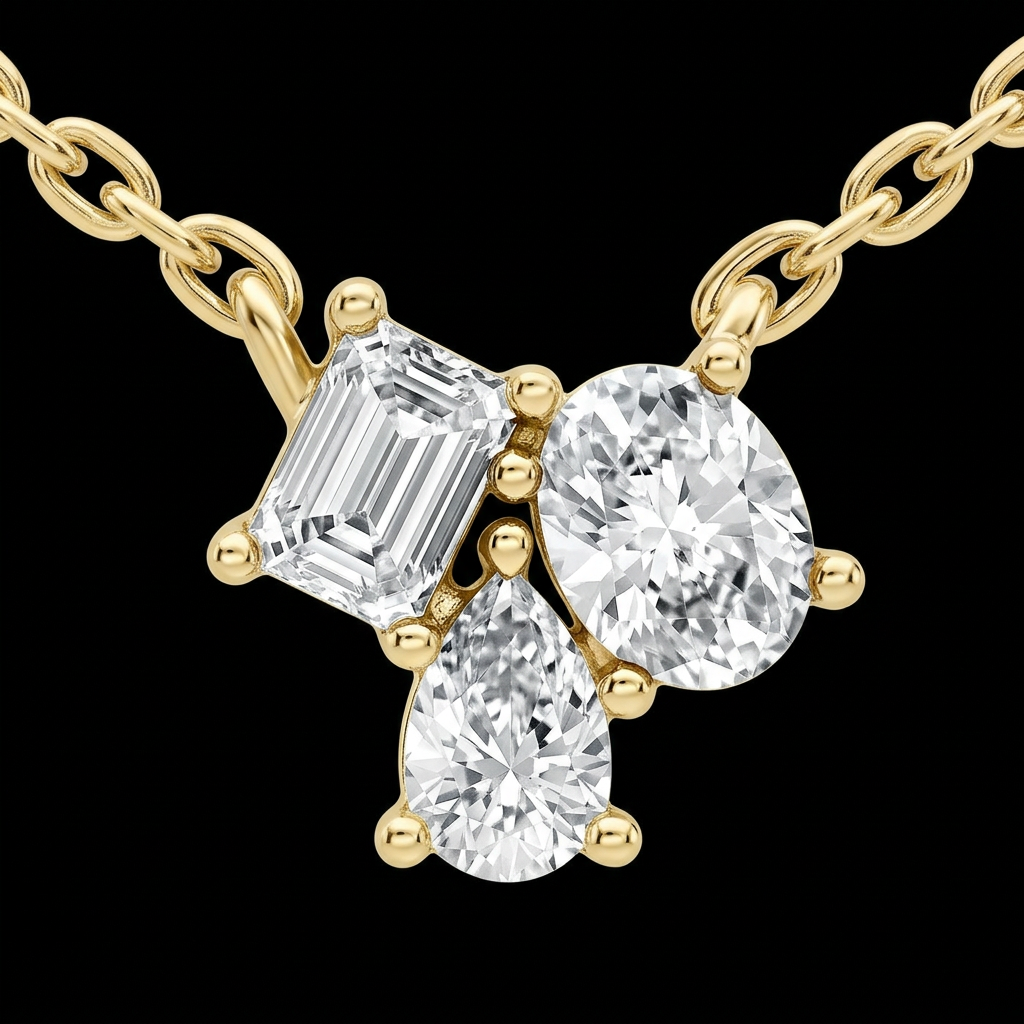 Trio Cluster Diamond Pendant