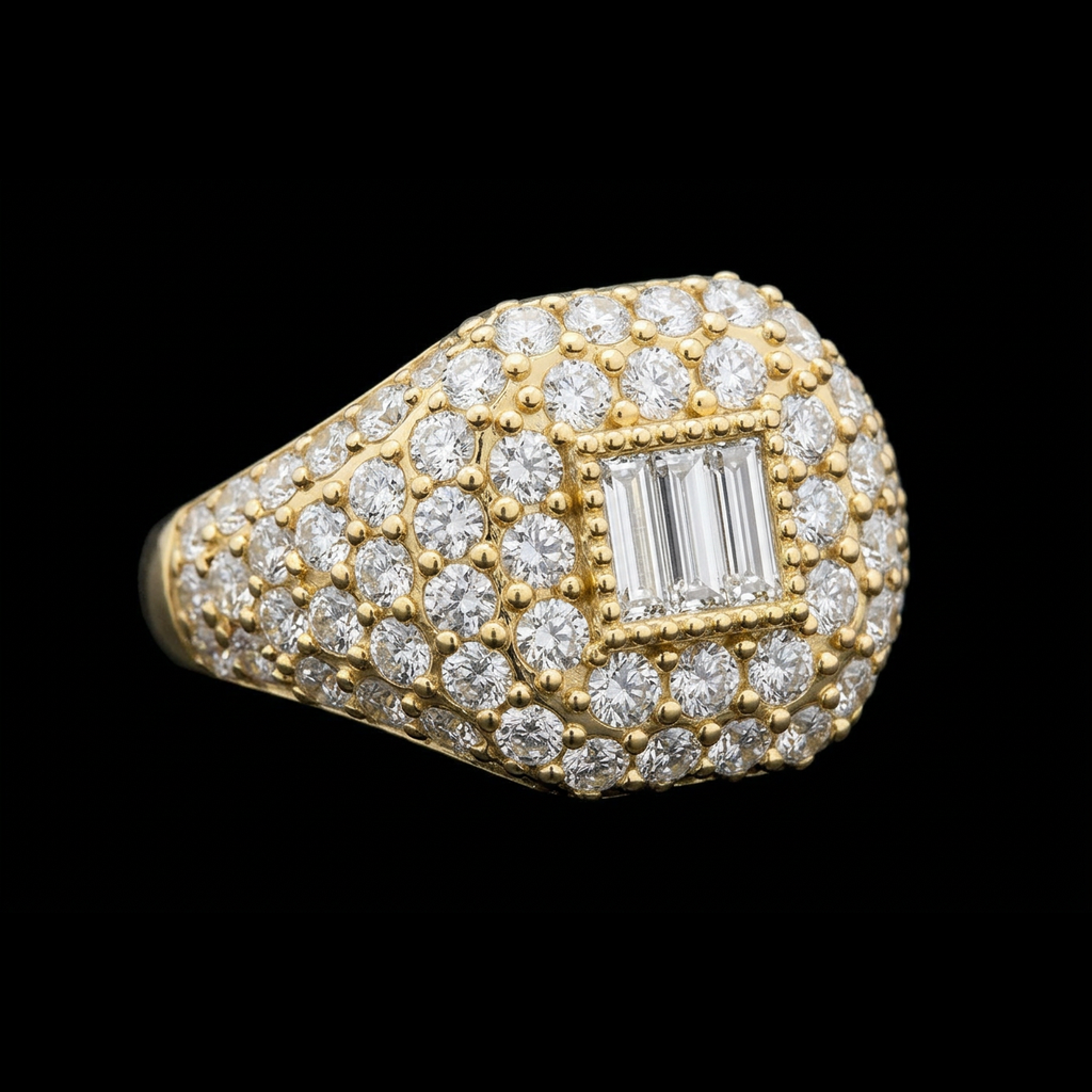 Baguette Pavé Cocktail Ring
