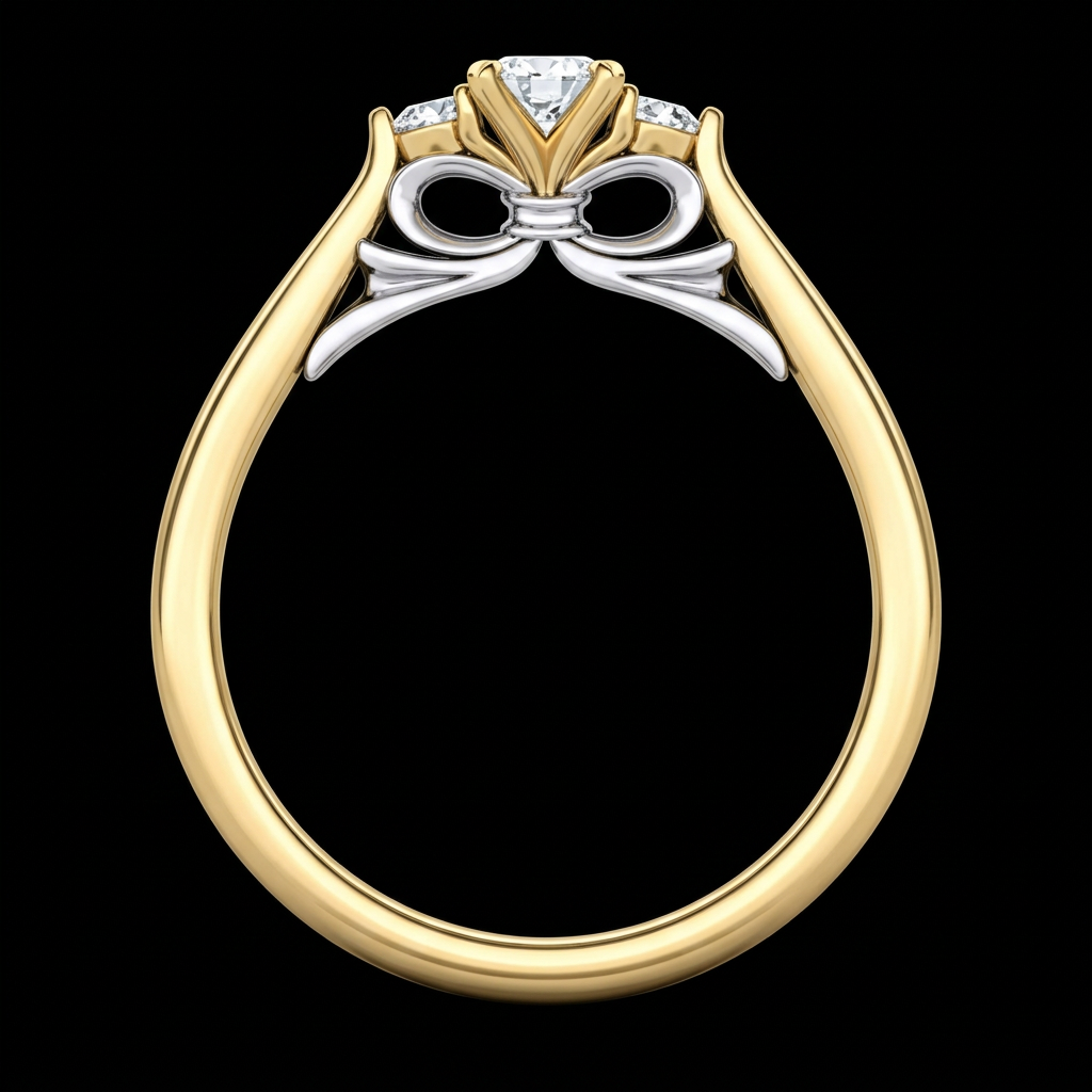 Bow Three Stone Ring