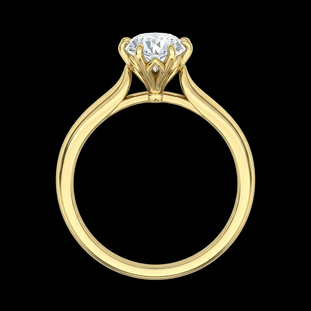 Cathedral Round Solitaire Ring