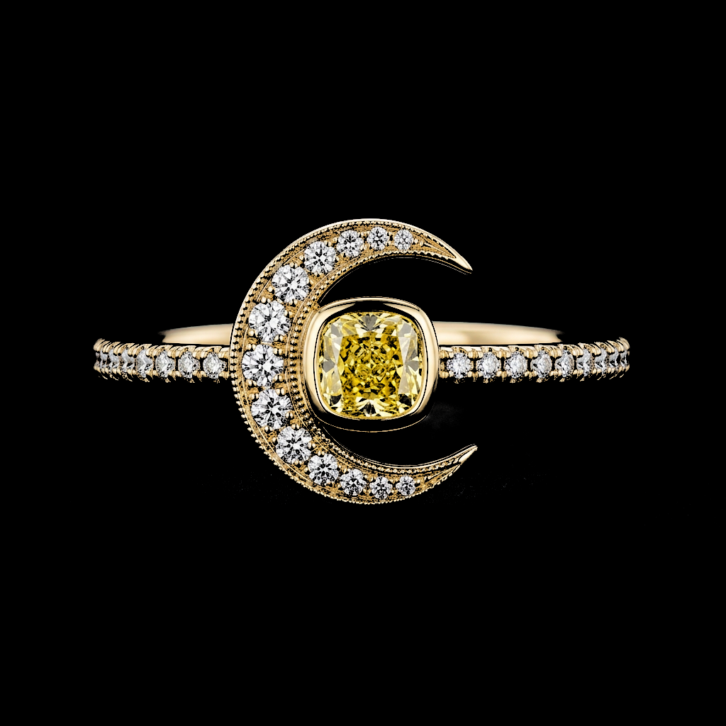 Crescent Moon & Star Ring