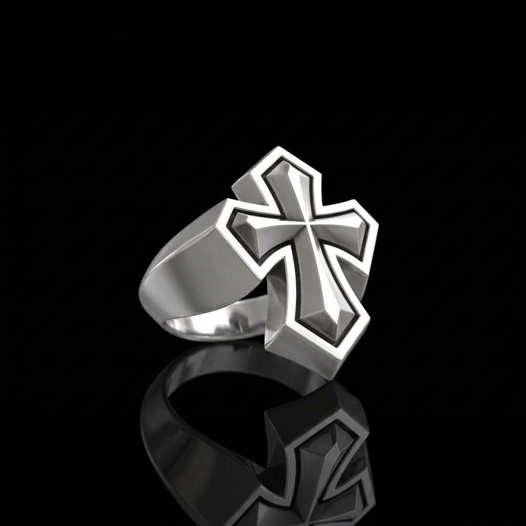 Cross Shield Signet Ring