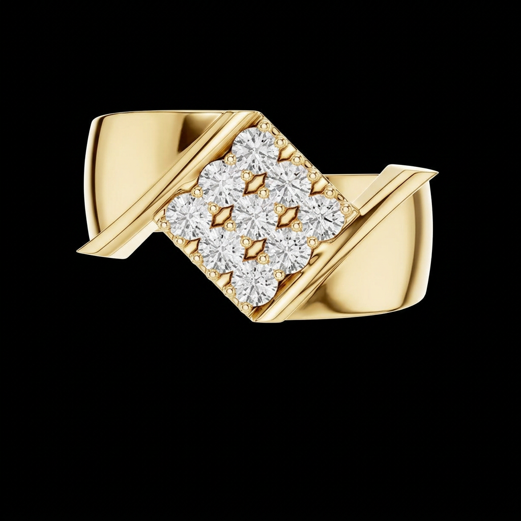 Diagonal Pavé Wrap Ring