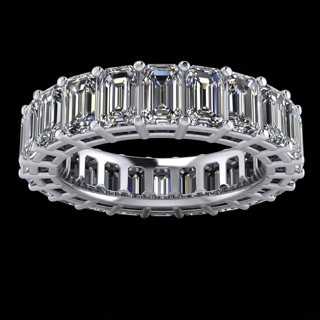Emerald Cut Eternity Band